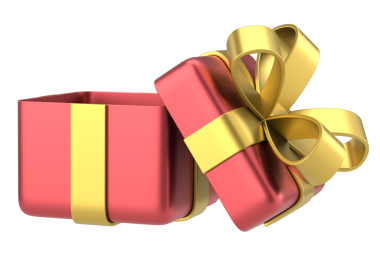 Hediye Kutusu açıldı. Üç boyutlu hediye kutusu. 3B illüstrasyon.