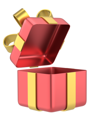 Hediye Kutusu açıldı. Üç boyutlu hediye kutusu. 3B illüstrasyon.