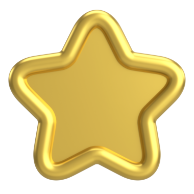 Üç boyutlu yıldız. Yıldız ikonu. 3B illüstrasyon.