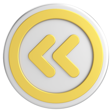 Önceki düğme. Arka düğme. 3B illüstrasyon.