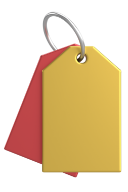 Fiyat etiketi Fiyat etiketi 3B illüstrasyon.