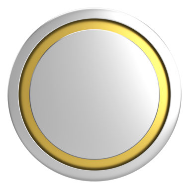 Üç boyutlu daire düğmesi. Boş tuş. 3B illüstrasyon.