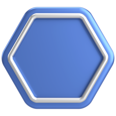 Üç boyutlu altıgen düğmesi. Boş tuş. 3B illüstrasyon.