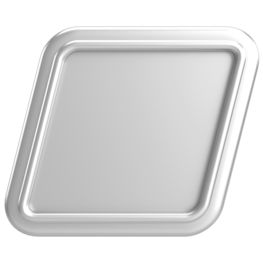 3 boyutlu eşkenar dörtgen düğmesi. Boş tuş. 3B illüstrasyon.