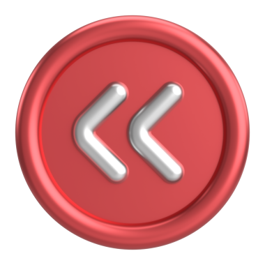 Önceki düğme. Arka düğme. 3B illüstrasyon.