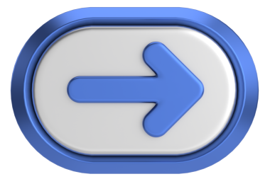 Sonraki düğme. Devam et düğmesi. 3B illüstrasyon.