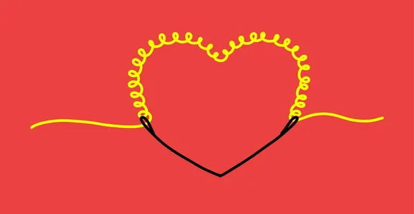 Сердце в виде проволоки. Значок логотипа. — стоковый вектор
