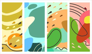 Bir dizi modaya uygun soyut geçmiş. Basit bir minimalist tarzda. Metin tasarımı için, sosyal medya hikayeleri için yer var. Dikey