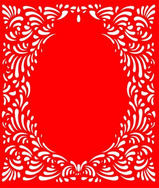 Tasarımınızı yumurta ya da oval şeklinde çerçevelemek için kırmızı çerçeve.