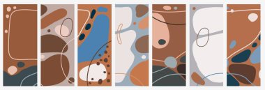 Bir dizi modaya uygun soyut geçmiş. Basit bir minimalist tarzda. Metin tasarımı için, sosyal medya hikayeleri için yer var. Dikey