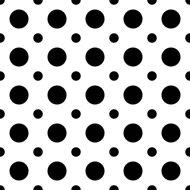 Klasik tek renkli minimalist, noktalı ve daireli kusursuz desen. Vektör illüstrasyonu.