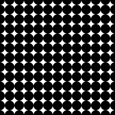 Klasik tek renkli minimalist, noktalı ve daireli kusursuz desen. Vektör illüstrasyonu.