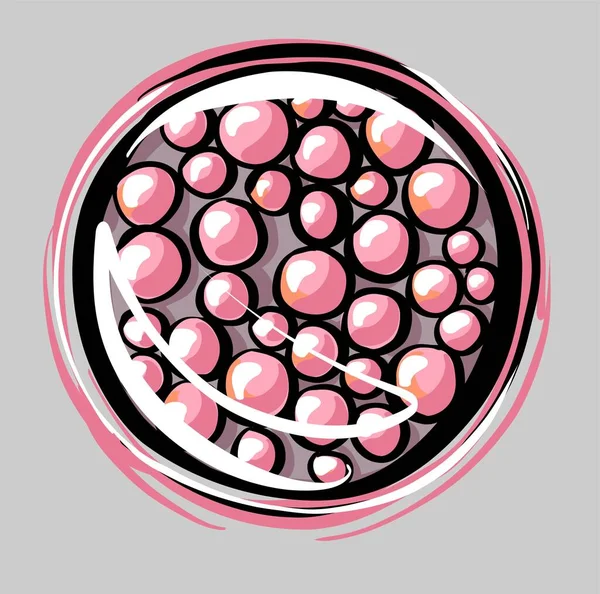 Blush bola balões realista rosa vetor ilustração. Cosméticos decorativos de beleza. Ilustração no estilo de um esboço de moda à mão. — Vetor de Stock