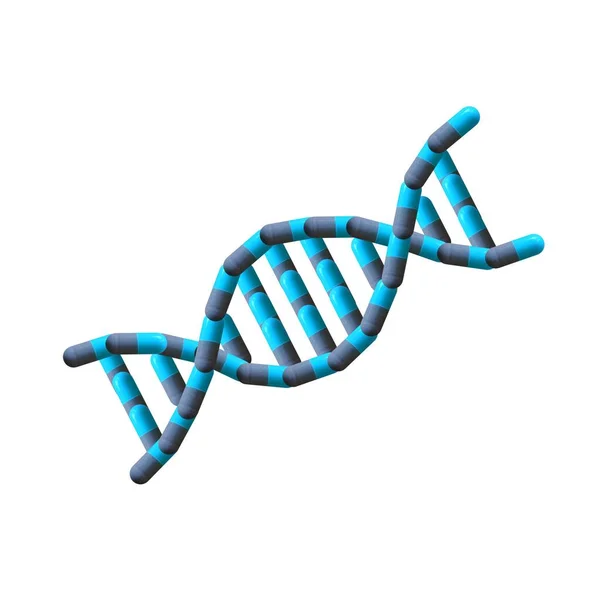 DNA 3D art make with capsules on white background. Blue capsules. consept for health and care, canser, and sickness.