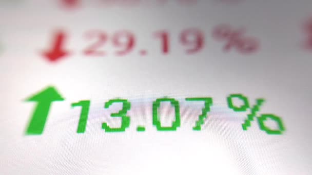 Digitale Aktienmärkte Zeigen Live Nummern Auf Dem Computerbildschirm Finanzdaten Zeigen — Stockvideo