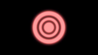 Kırmızı renkli, hareketli neon ışıklı sıcak nokta simgesi. Hotspot ve spot için simge. internet ve mobil araç sembolü 4k döngü canlandırması.