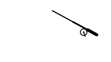 Beyaz arka planda izole edilmiş döngü animasyonundaki balık ikonu. 4K canlandırması.