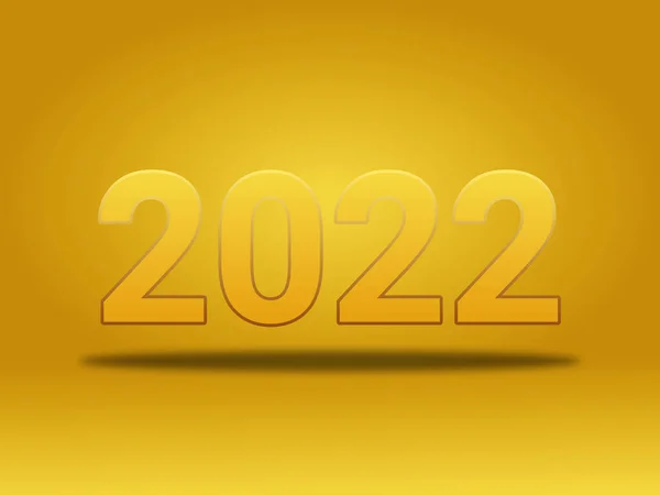 2022 Palavra Isolada Fundo Amarelo Com Sombra Imagem — Fotografia de Stock