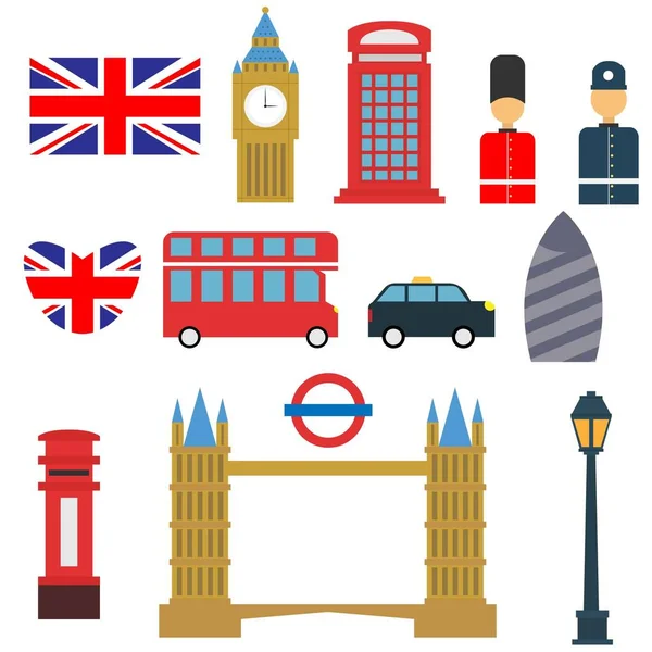 Illustration Vector Design London Symbol Assets Collection — Stock Vector