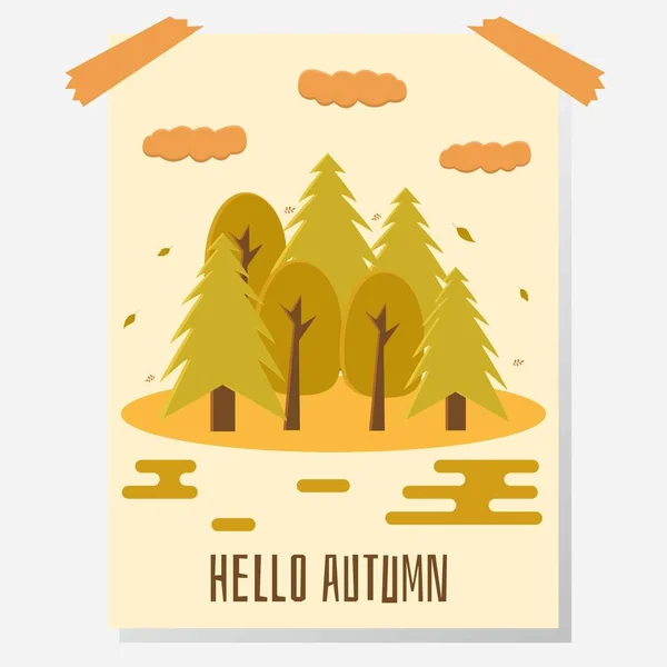 Illustration Vektor Design Von Herbst Plakatvorlage — Stockvektor