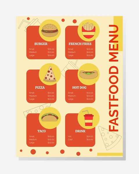 Illustrazione Progettazione Vettoriale Del Modello Poster Fast Food Tuo Business — Vettoriale Stock