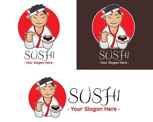 Illustratie Vector Ontwerp Van Sushi Logo Sjabloon Voor Bedrijf Bedrijf — Stockvector