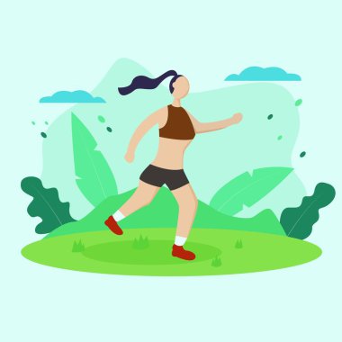 Kadın koşusunun illüstrasyon vektör tasarımı