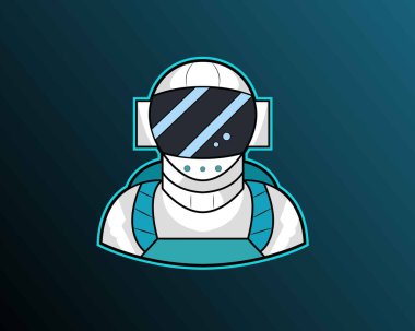 İşiniz veya şirketiniz için astronot esport logo şablonu çizim vektör tasarımı