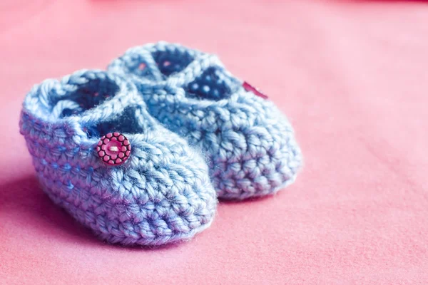 Blue baby booties — Stock Photo, Image