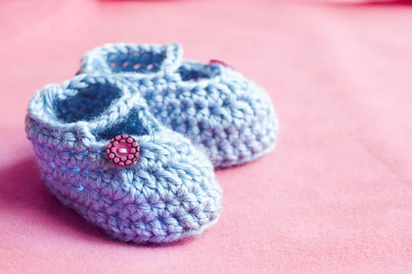 Blue baby booties — Stock Photo, Image