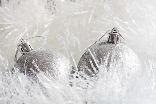 Silver Christmas ornaments — Stock Photo, Image