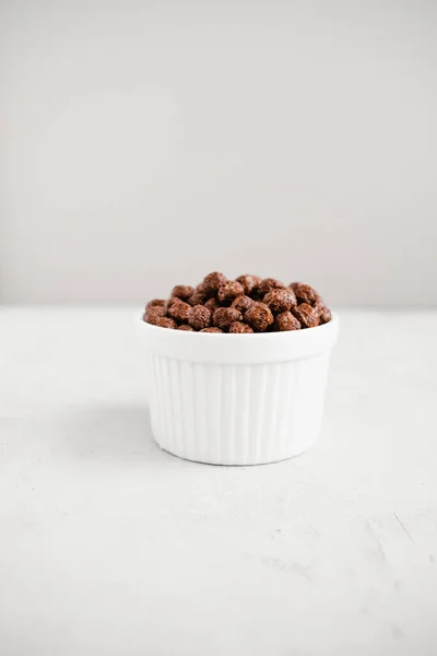 Bol Céréales Chocolat Une Nourriture Savoureuse Repas Croquant Délicieux — Photo