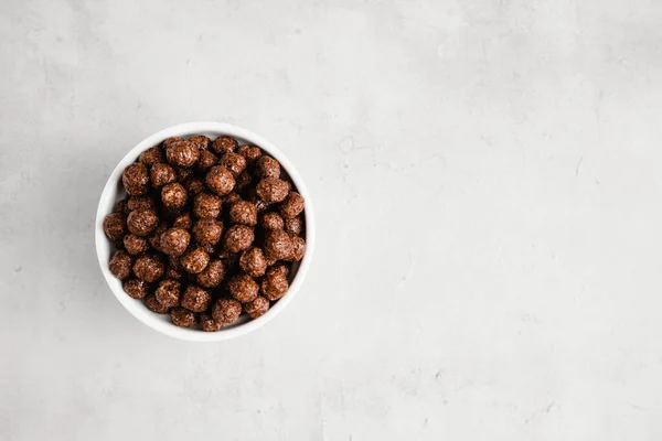 Chocolate Frijoles Desayuno Cereal Tazón Blanco Sabor Sano Grano Entero — Foto de Stock