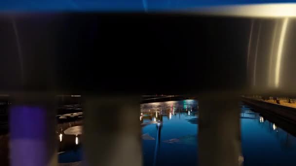 光明节期间哥本哈根证券交易所和议会大楼Christiansborg的滑动时间 — 图库视频影像