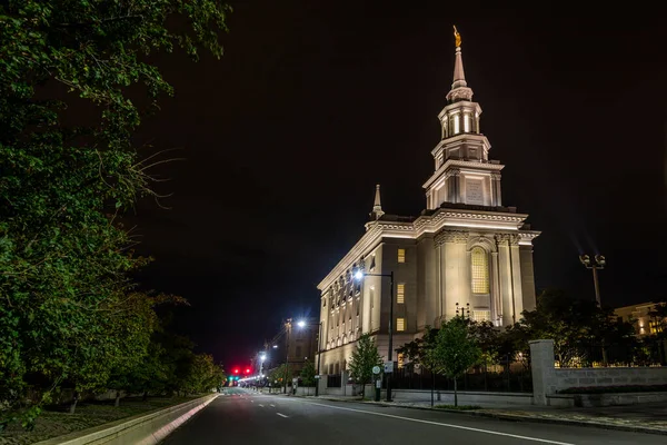 Philadelphia Pennsylvania Tempel Der Heiligen Des Letzten Tages Der Nacht — Stockfoto