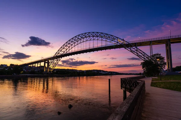 The Fredrikstad Bridge, an arch bridge in the city of Fredrikstad in southern Norway