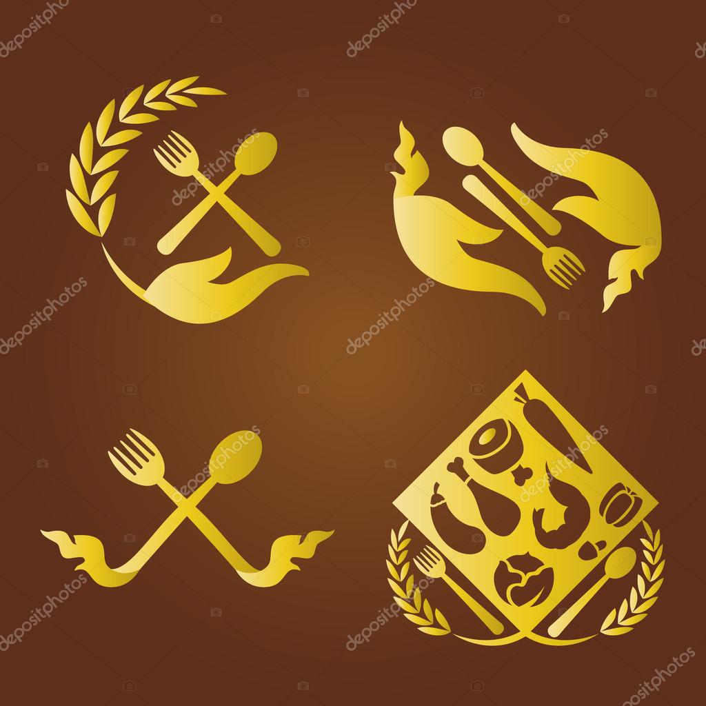 Thai food logo. Thai culture symbols. thai art or Logotypes set. Vector design elements, business signs, logos, identity, labels, badges and objects.