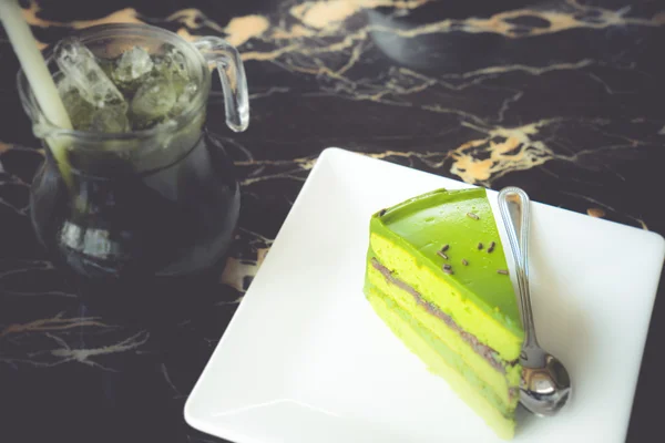 Зелений чай торт — стокове фото