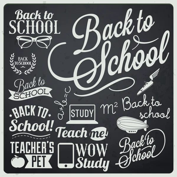 Retour à l'école Dessins typographiques — Image vectorielle