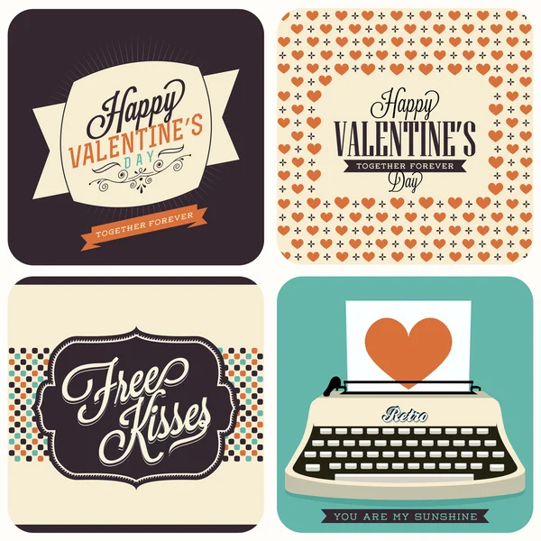 Happy valentines day cards — Stock Vector