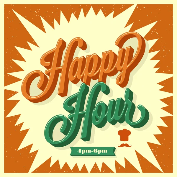 Tarjeta Happy Hour - conjunto de varios elementos de diseño — Vector de stock