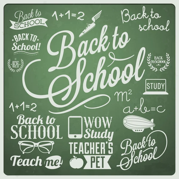 Back to School typographic Designs — Stock Vector
