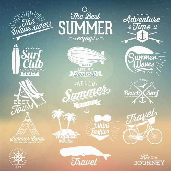 Retro elements for Summer calligraphic designs — Stock Vector