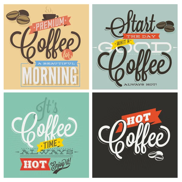 Fondos de café retro Vintage — Vector de stock