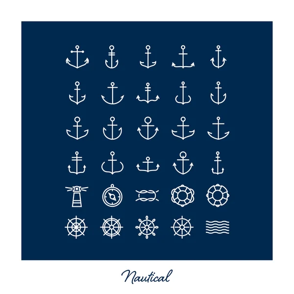 Nautical, anchor symbols — Stock Vector