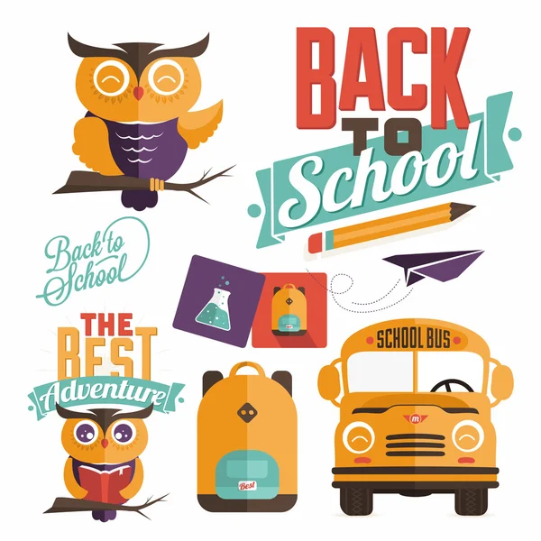 Retro elementen voor school kalligrafische ontwerpen — Stockvector