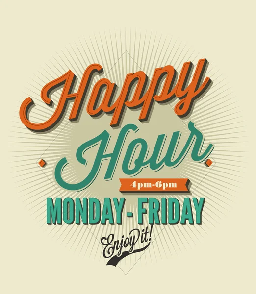 Tarjeta Happy Hour — Vector de stock