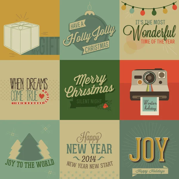 Vintage styled Christmas Cards — Stock Vector