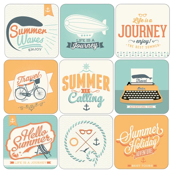 Sommar affisch av typografi element — ストックベクタ