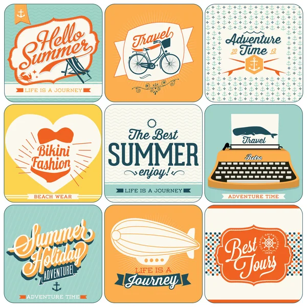 Summer poster made by typography elements — Stock Vector